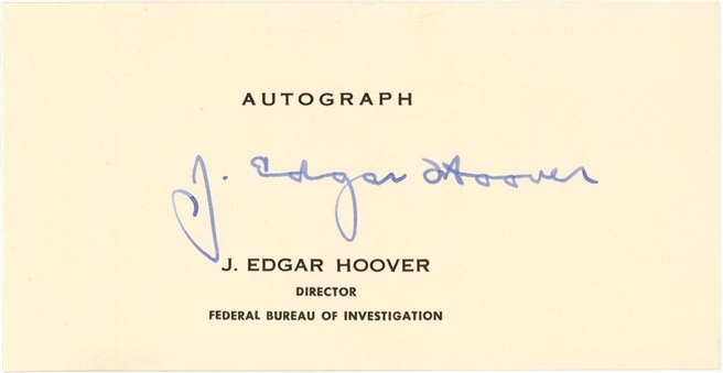 J. Edgar Hoover Signed Cut (JSA)